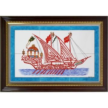 Armada Çini 40x60 cm ED 666 Fetih Kalyon Çini Pano