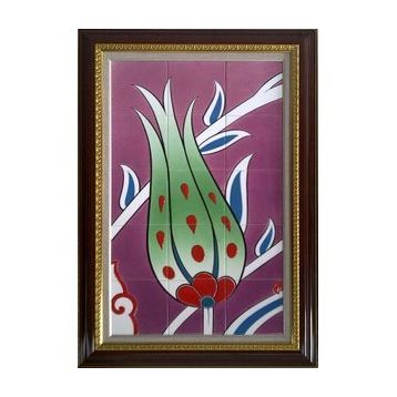 Armada Çini 60x100 Cm ED 614 Pembe Lale Eldekoru Çini Pano