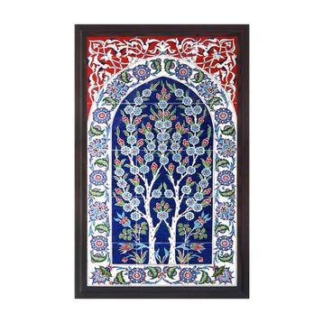 Armada Çini 60X100 cm Ed 620 Çift Hayatağacı Eldekoru Çini Pano