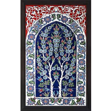 Armada Çini 60X100 cm Ed 620 Çift Hayatağacı Eldekoru Çini Pano