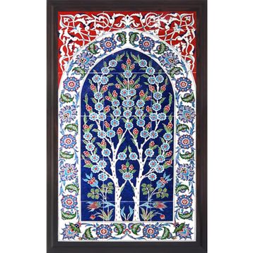 Armada Çini 60X100 cm Ed 620 Çift Hayatağacı Eldekoru Çini Pano