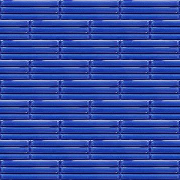 Armada Çini 7x21 cm Bambu Kobalt Desenli Çini Seramik Karo