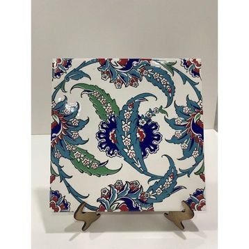 Armada Çini AC 1 Yaprak Desenli Kütahya 20x20 cm Çini Karo
