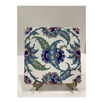 Armada Çini AC 1 Yaprak Desenli Kütahya 20x20 cm Çini Karo