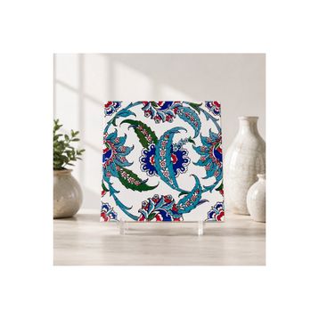 Armada Çini AC 1 Yaprak Desenli Kütahya 20x20 cm Çini Karo