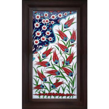 Armada Çini ED 150 20x40 cm Lalezar Eldekoru Çini Pano