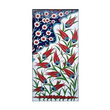 Armada Çini ED 150 20x40 cm Lalezar Eldekoru Çini Pano