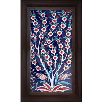 Armada Çini ED 162 20x40 cm Hayat Ağacı Eldekoru Çini Pano