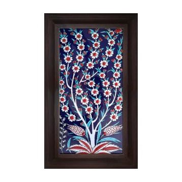Armada Çini ED 162 20x40 cm Hayat Ağacı Eldekoru Çini Pano