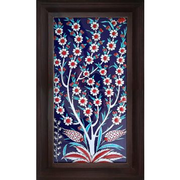 Armada Çini ED 162 20x40 cm Hayat Ağacı Eldekoru Çini Pano