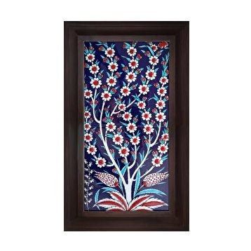 Armada Çini ED 162 20x40 cm Hayat Ağacı Eldekoru Çini Pano