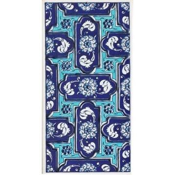 Armada Çini ED 220 10x20 cm Mavi Geometrik Eldekoru Çini Karo