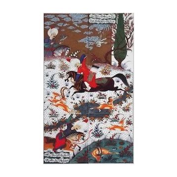 Armada Çini ED 610 60x100 cm Osmanlı Av Sahnesi Minyatür Pano