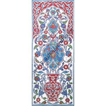 Armada Çini ED-703 40X100 Cm Saksılı Eldekoru Çini Pano