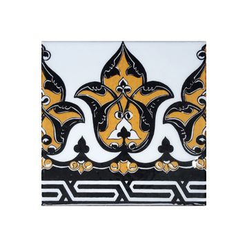 Armada Çini KS 1 20x20 cm Sarı Osmanlı Desenli Taç Çini Bordür