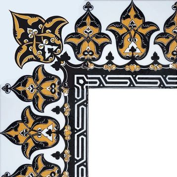 Armada Çini KS 1 20x20 cm Sarı Osmanlı Desenli Taç Çini Bordür