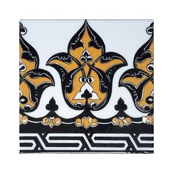 Armada Çini KS 1 20x20 cm Sarı Osmanlı Desenli Taç Çini Bordür