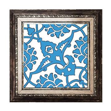 Armada Çini SP 83 Mavi Beyaz Desenli İznik Rumi Kütahya Çini 20x20 cm Pano