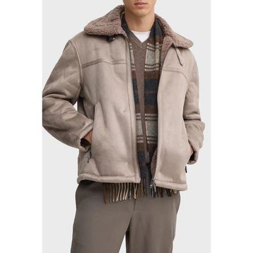 Armani Exchange 6DZB03 ZE1FZ 17AC - Vizon Süet Logolu Regular Fit Mono Yaka Mont Erkek Mont