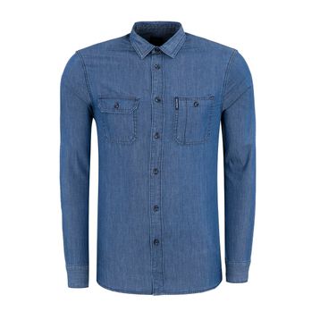 Armani Exchange 6ZZC38 Z1GDZ 1500 Mavi Erkek Gömlek