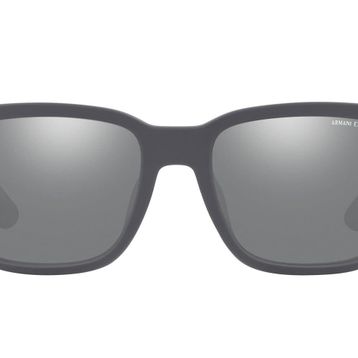 Armani Exchange AX4112SU Universal Fit Dikdörtgen Mat Gri Aynalı Gümüş Polarize Erkek Güneş Gözlüğü