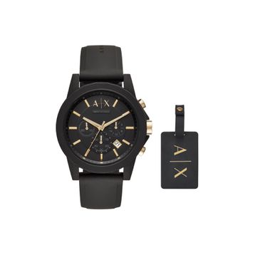 Armani Exchange AX7105 Erkek Set Kol Saati ve Valiz Etiketi