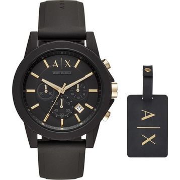 Armani Exchange AX7105 Erkek Set Kol Saati ve Valiz Etiketi