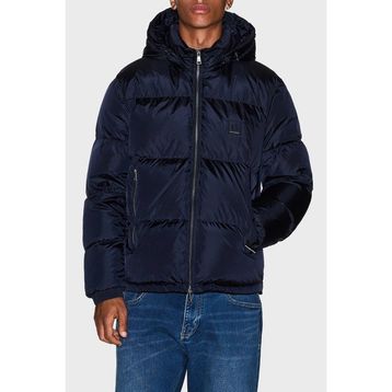 Armani Exchange XM000348 AF12286 UB101 Lacivert Desenli Kapüşonlu Dolgulu Şişme Erkek Mont