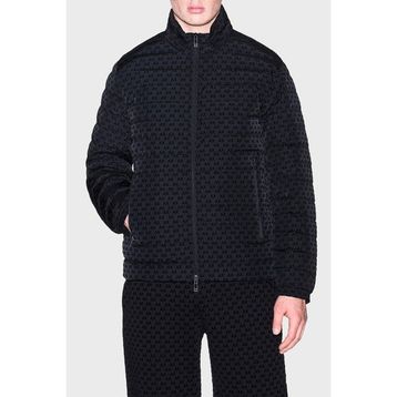 Armani Exchange XM003510 AF19870 UC001 - Siyah Kadife Dokulu Dik Yaka Kuş Tüyü Dolgulu Mont Erkek Mont