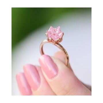 Armes Pembe Lotus Çiçeği Ayarlanabilir Kadın 925 Ayar Gümüş Yüzük