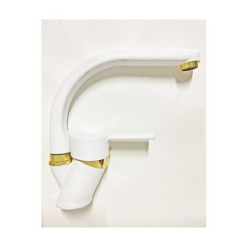 Armilla Armatür Beyaz Gold Balıksırtı Borulu Banyo Lavabo Musluğu Bataryası