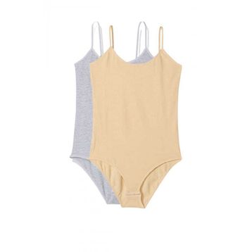 Armin Loretta 2 Adet İp Askılı Kadın Çıtçıtlı Body Gri ve Ten