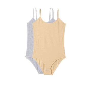 Armin Loretta 2 Adet İp Askılı Kadın Çıtçıtlı Body Gri ve Ten