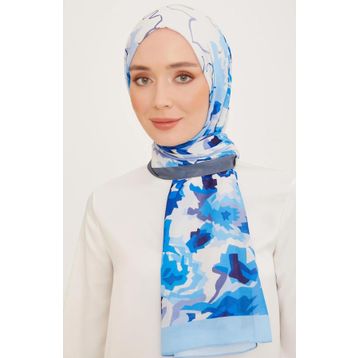 Armine 10001-12 Mavi-Gri Trend Şal