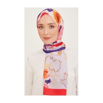 Armine 10001-13 Nar Çiçeği-Mor Trend Şal