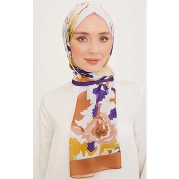 Armine 10001-14 Mor Kahverengi Trend Şal