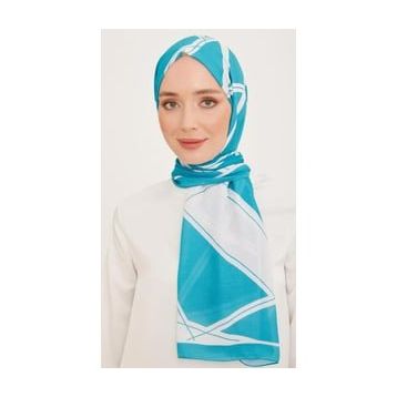 Armine 10003-21 Turkuaz Mavi Trend Şal