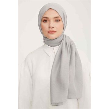 Armine 2-23017 Trend Açık Gümüş Düz Renk Pırıltı Şal