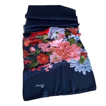Armine 3611-03 Lacivert Çiçek Desen Şal