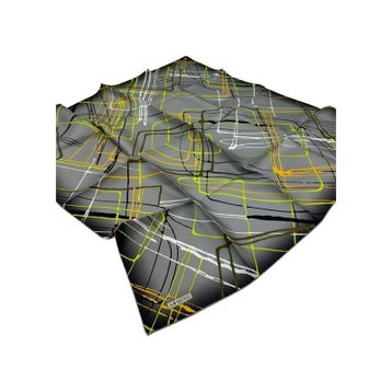 Armine 8948D-55 Gri Neon Yeşil İpek Eşarp