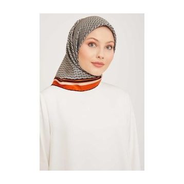 Armine 9026-37 Turuncu Desenli Eşarp