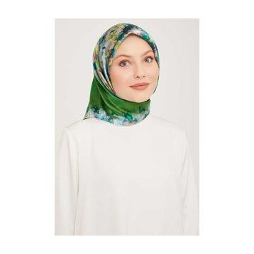 Armine 9043-54 Yeşil Desenli Eşarp