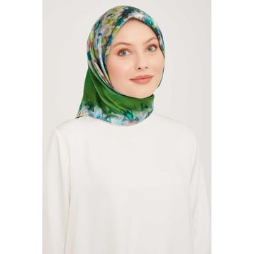 Armine 9043-54 Yeşil Desenli Eşarp