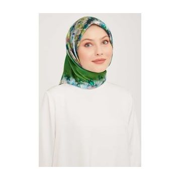 Armine 9043-54 Yeşil Desenli Eşarp