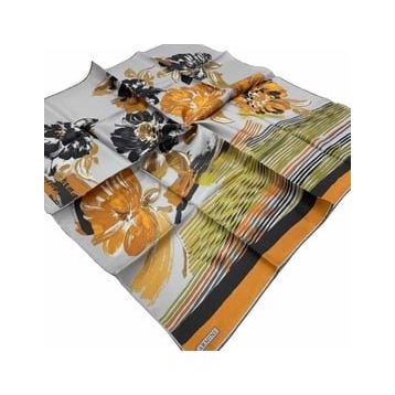 Armine 9047-52 Gri Çiçek Desenli Eşarp