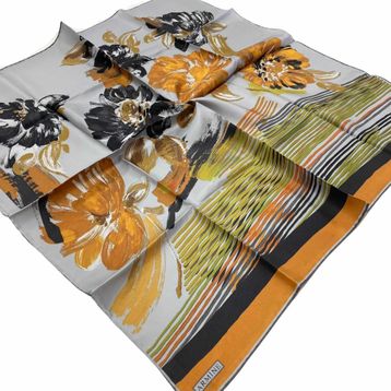 Armine 9047-52 Gri Çiçek Desenli Eşarp