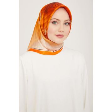 Armine 9100-31 Turuncu İpek Eşarp