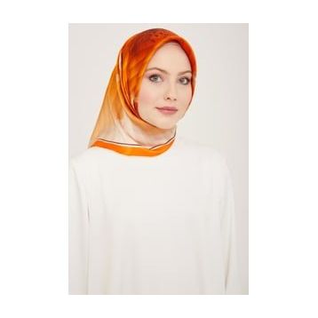 Armine 9100-31 Turuncu İpek Eşarp