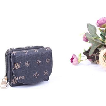 Armine C10 Mini Siyah Baskılı Kadın Cüzdan