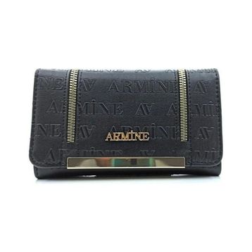 Armine C16 Siyah Kadın Lazer Baskılı Cüzdan